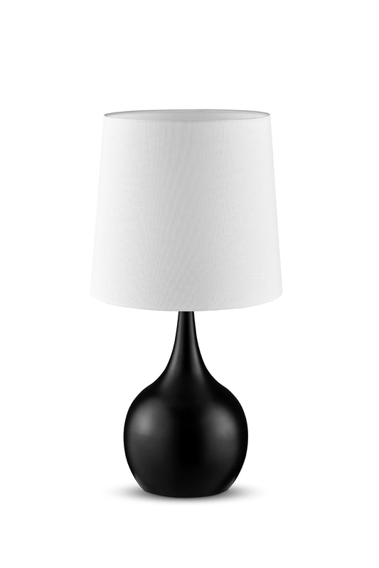 Ore International 24"H Niyor Powder Black Mid-Century Modern Touch On Metal Table Lamp
