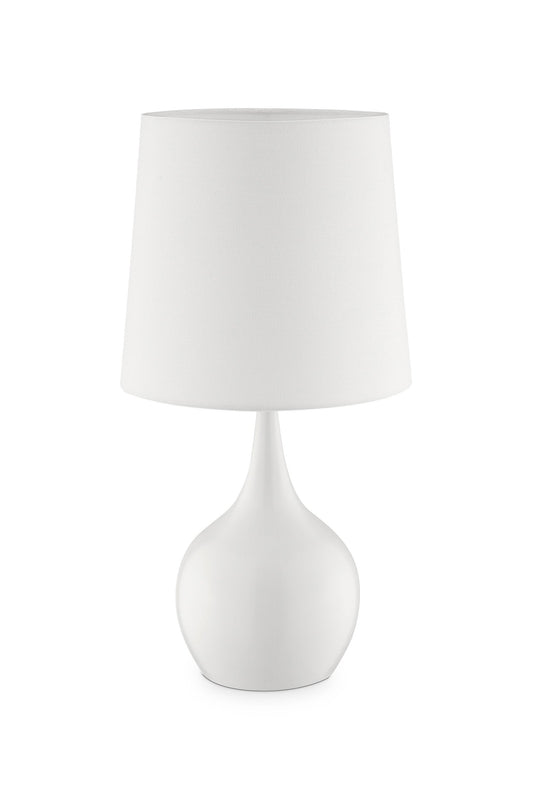 Ore International 24"H Niyor Powder White Mid-Century Modern Touch On Metal Table Lamp