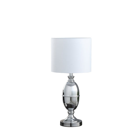 Ore International 25"H Ambros Textured Silver Chrome Urn Table Lamp