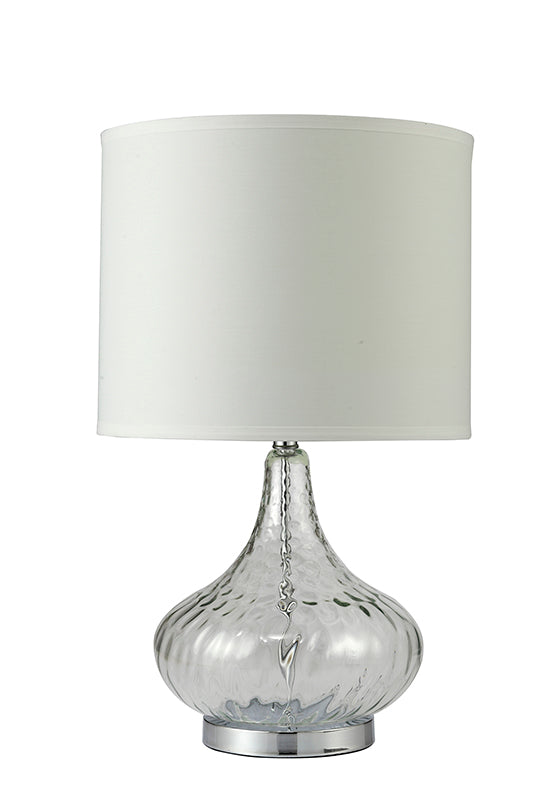 Ore International 25"H Leann Fluted Clear Glass Table Lamp