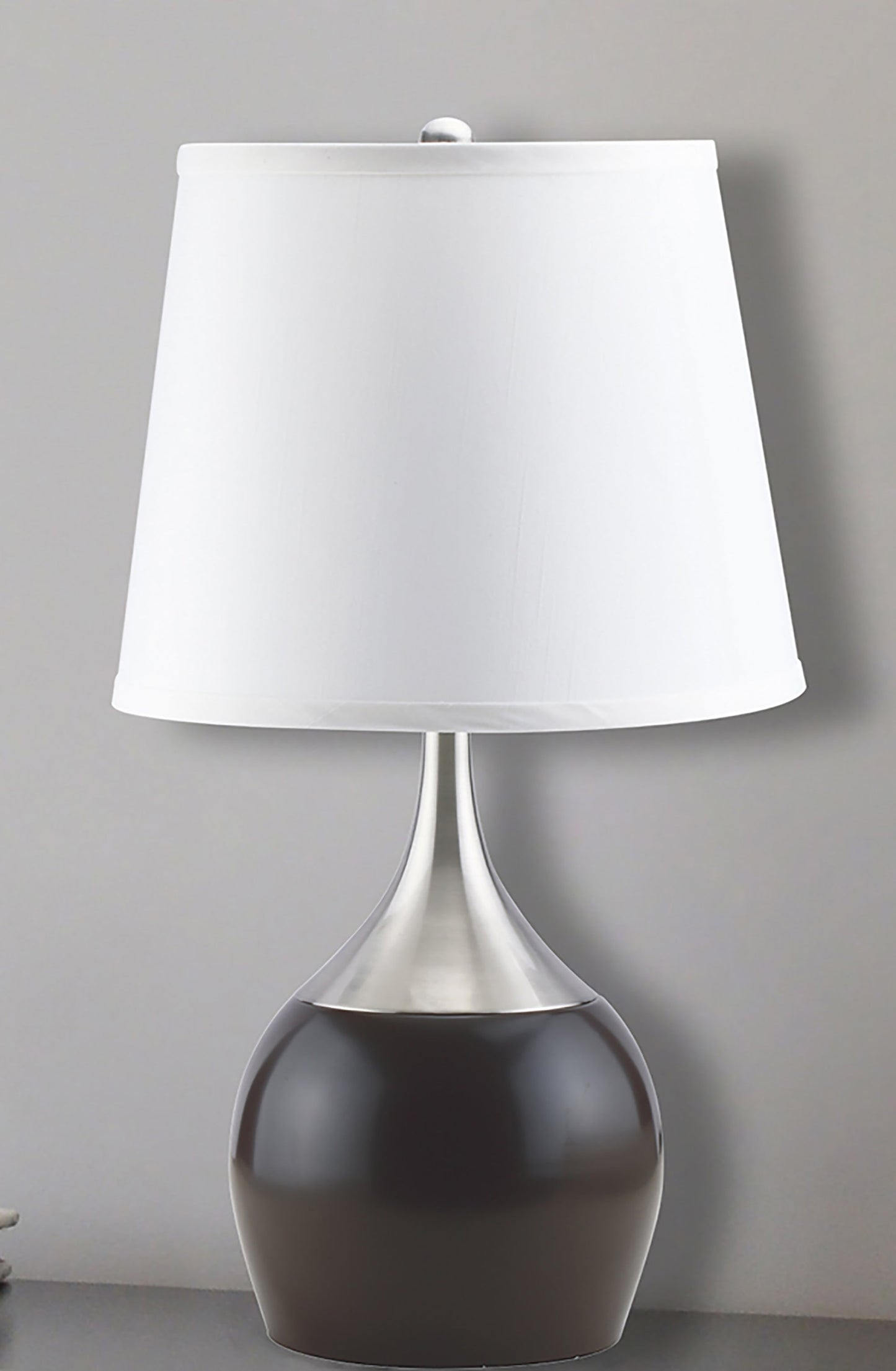 Ore International 25"H Touch-On Table Lamp In Espresso & Silver