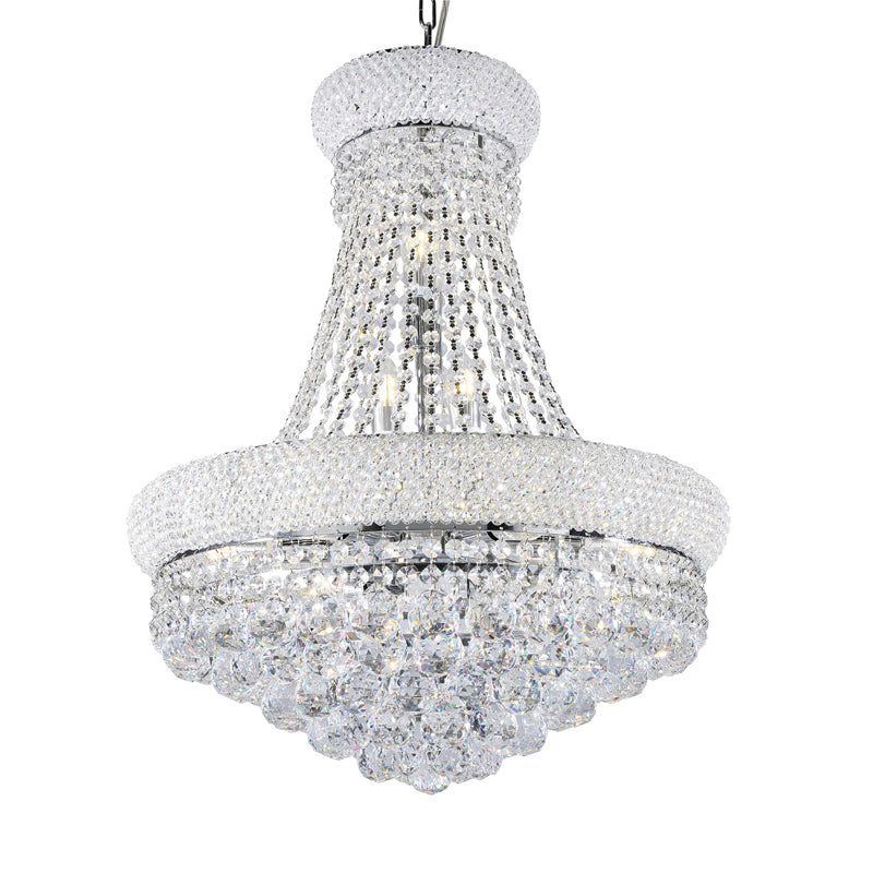 Ore International 26"H Adagio Empire Crystal 12-Light LED Hardwired Chandelier