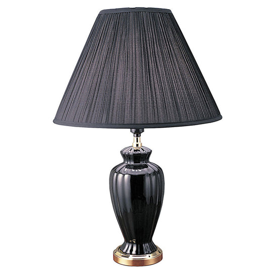 Ore International 26"H Ceramic Table Lamp In Black