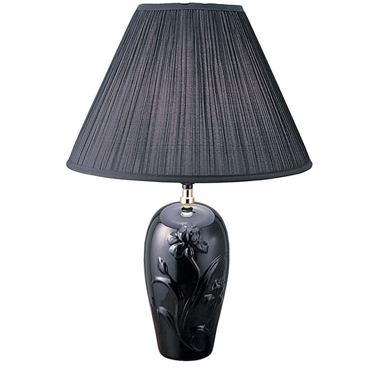 Ore International 26"H Ceramic Table Lamp In Black