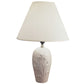 Ore International 26"H Ceramic Table Lamp In Ivory With Floral Embossed Decor
