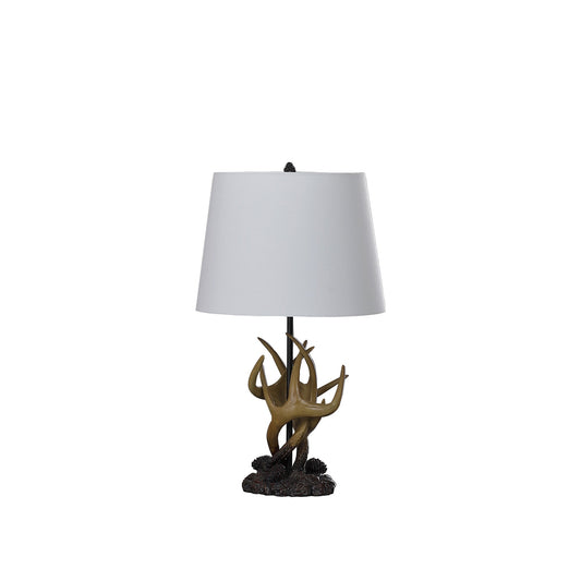 Ore International 26"H Natural Royal Stag Deer Antler Modern Table Lamp