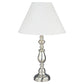 Ore International 27" Metal Table Lamp In Brushed Silver Nickel