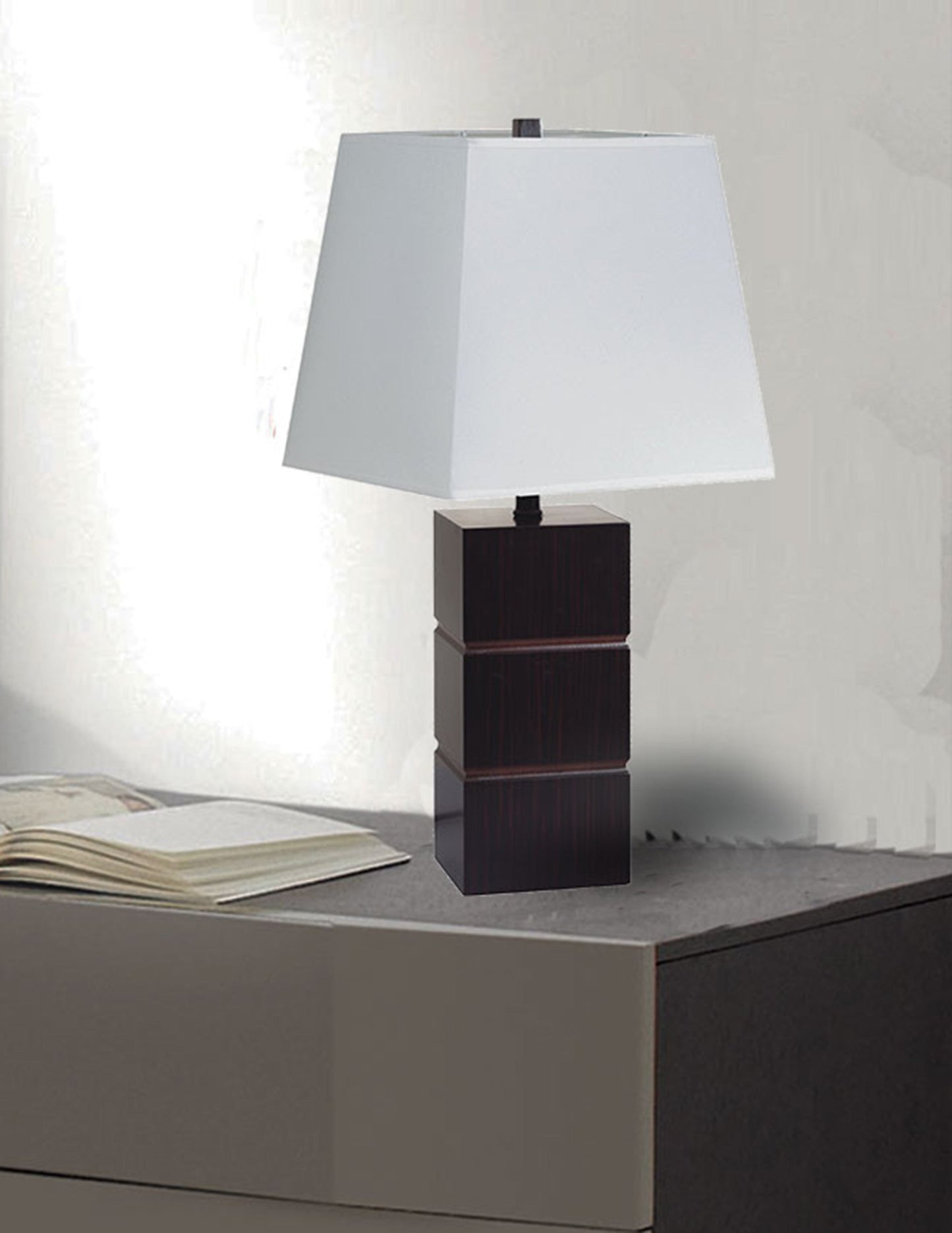 Ore International 27" Table Lamp In Walnut Finish