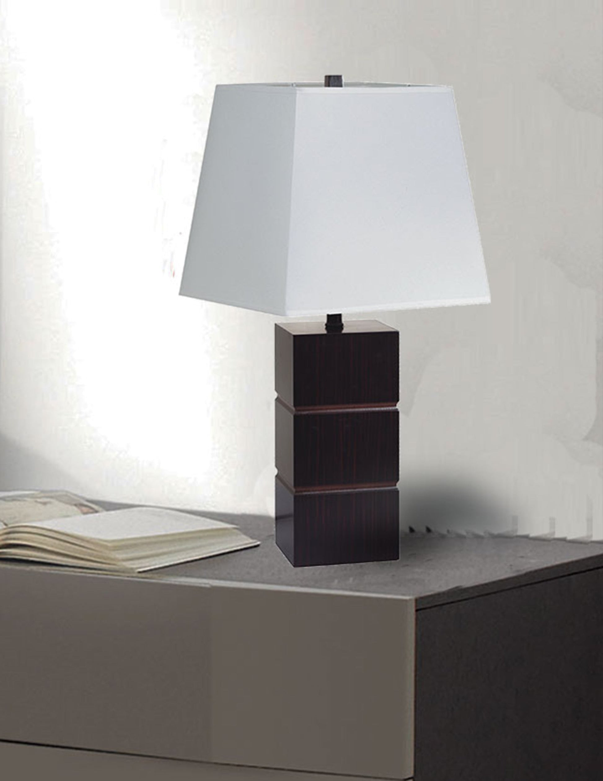 Ore International 27" Table Lamp In Walnut Finish