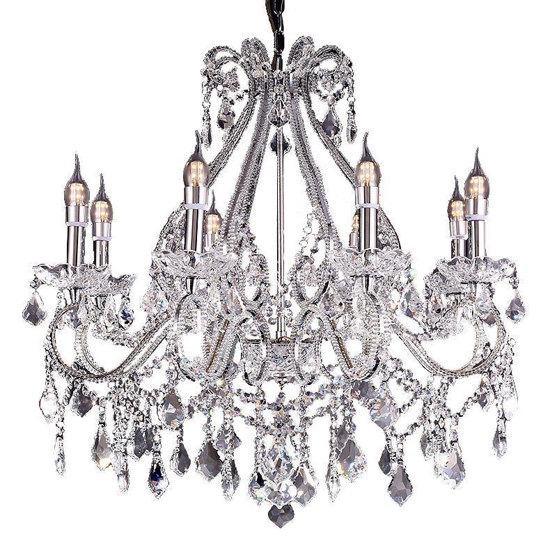 Ore International 27" x 28" Nola Crystal 8-Lights Hardwired Chandelier With LED Lights