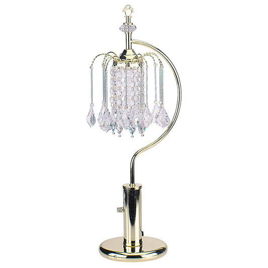 Ore International 27"H Antique Crystal-Inspired Art Deco Ant Gold Table Lamp