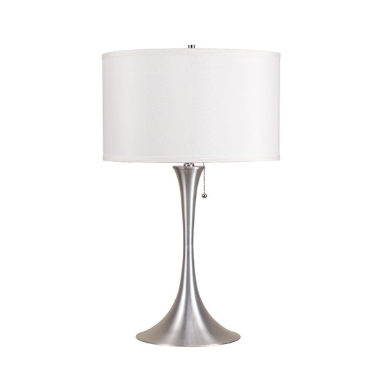 Ore International 27"H Brush Silver Retro Table Lamp