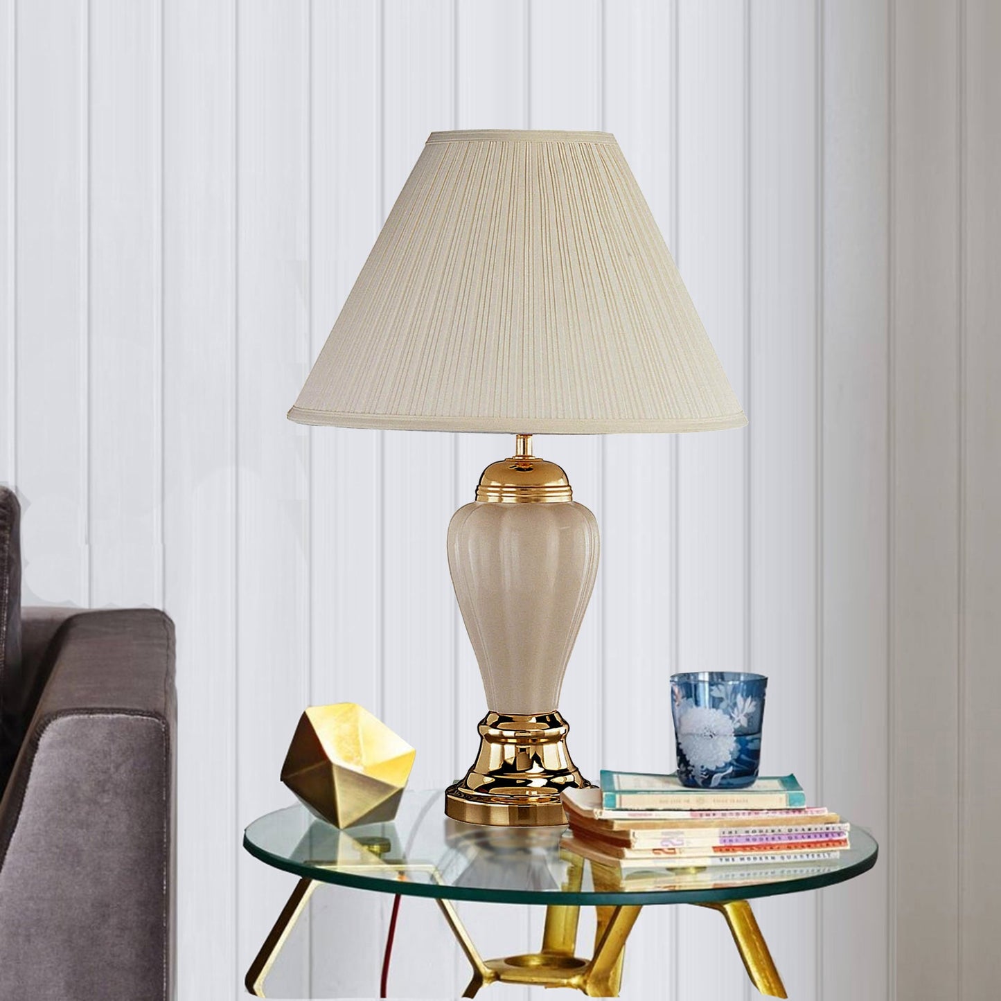 Ore International 27"H Ceramic Table Lamp In Ivory