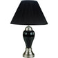 Ore International 27"H Ceramic Table Lamp In Silver & Black