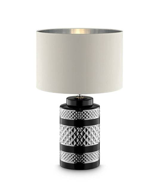 Ore International 27"H Lilith Chevron Ceramic Table Lamp