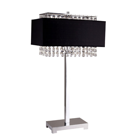 Ore International 28"H Black Square Crystal Table