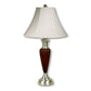 Ore International 28″H Cherry Red Table Lamp With Brushed Silver Base