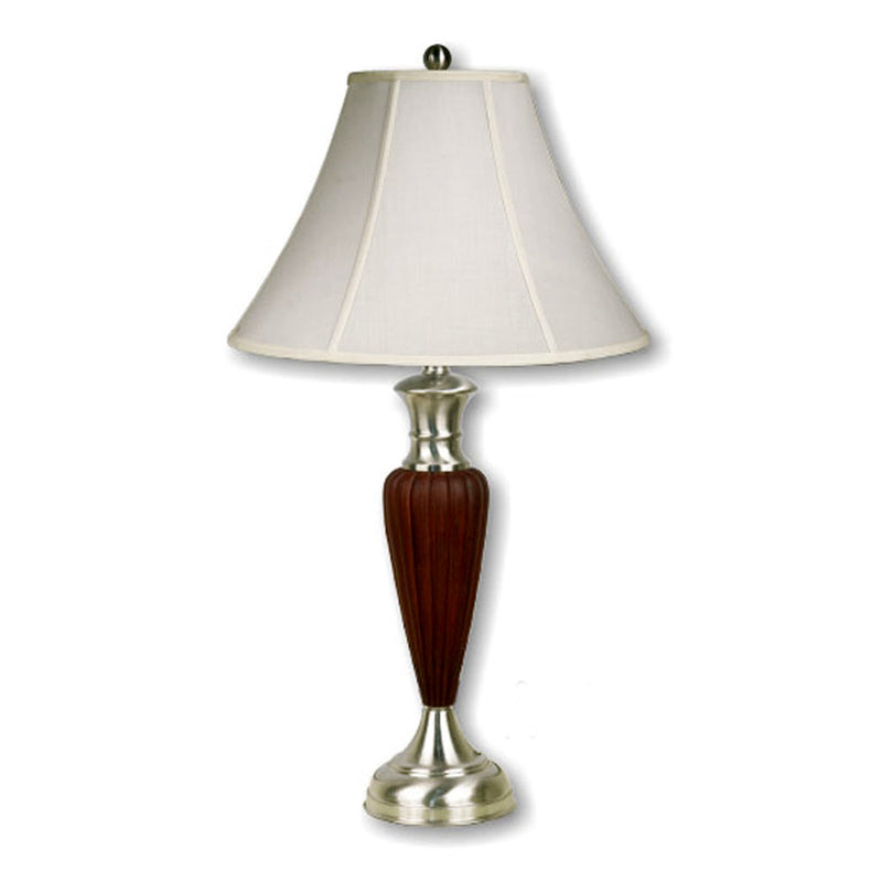 Ore International 28″H Cherry Red Table Lamp With Brushed Silver Base