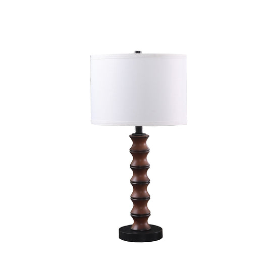 Ore International 28"H Coastal Littoral Wood Modern Table Lamp