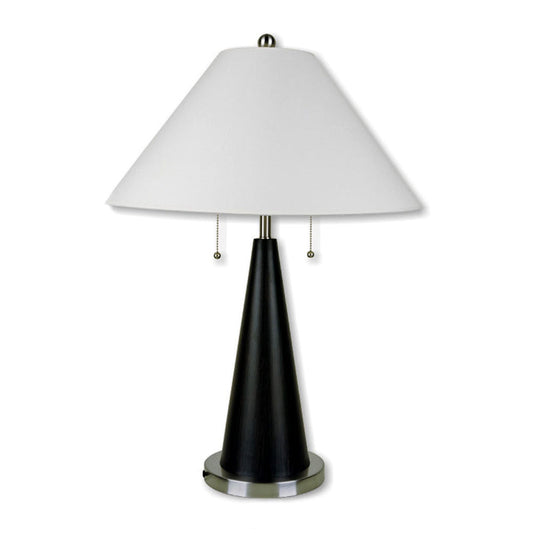 Ore International 28"H Metal Table Lamp In Black & Silver