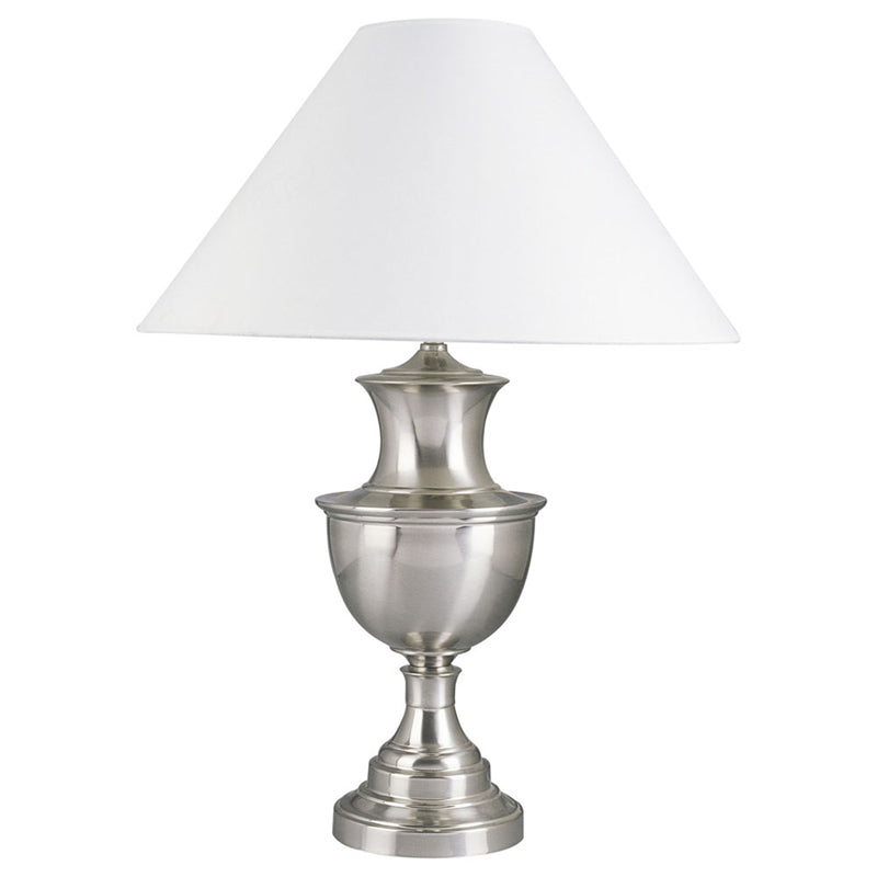 Ore International 28"H Metal Table Lamp In Satin Nickel