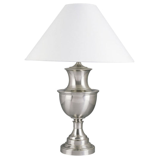 Ore International 28"H Metal Table Lamp In Satin Nickel