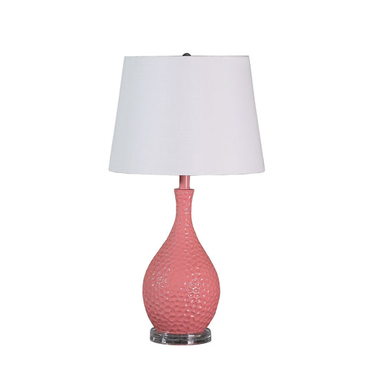 Ore International 28"H Pink Telli Pebble Mid Century Resin Table Lamp