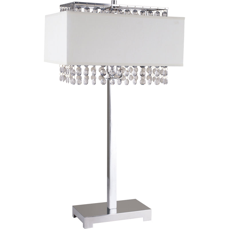 Ore International 28"H White Square Crystal Table