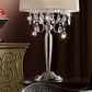 Ore International 29" Brush Silver 3-lights Candelabra Crystal Table Lamp