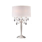 Ore International 29" Brush Silver 3-lights Candelabra Crystal Table Lamp