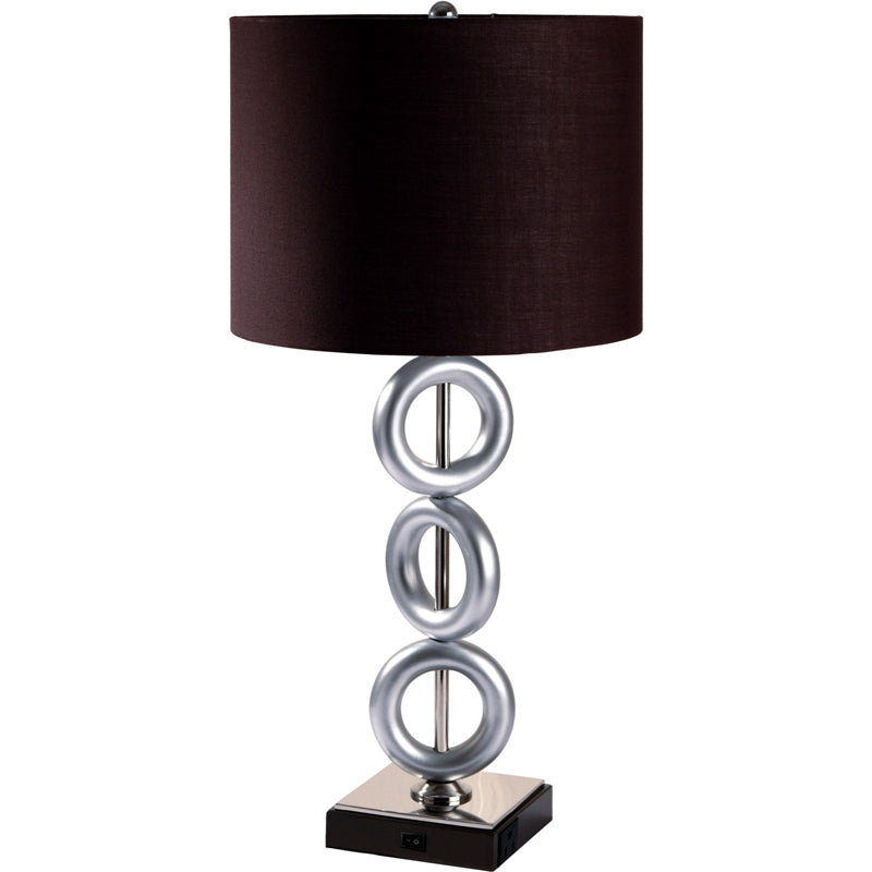 Ore International 29"H 3-Ring Metal Table Lamp In Brown