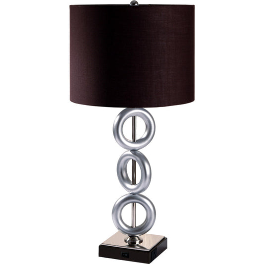 Ore International 29"H 3-Ring Metal Table Lamp In Brown