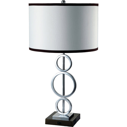 Ore International 29"H 3-Ring Metal Table Lamp In White
