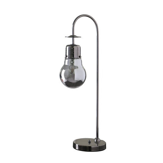 Ore International 29"H Adan Edison Restorative Glass LED Downbridge Black Chrome Metal Table Lamp