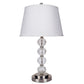 Ore International 29"H Glass Table Lamp In Satin Nickel