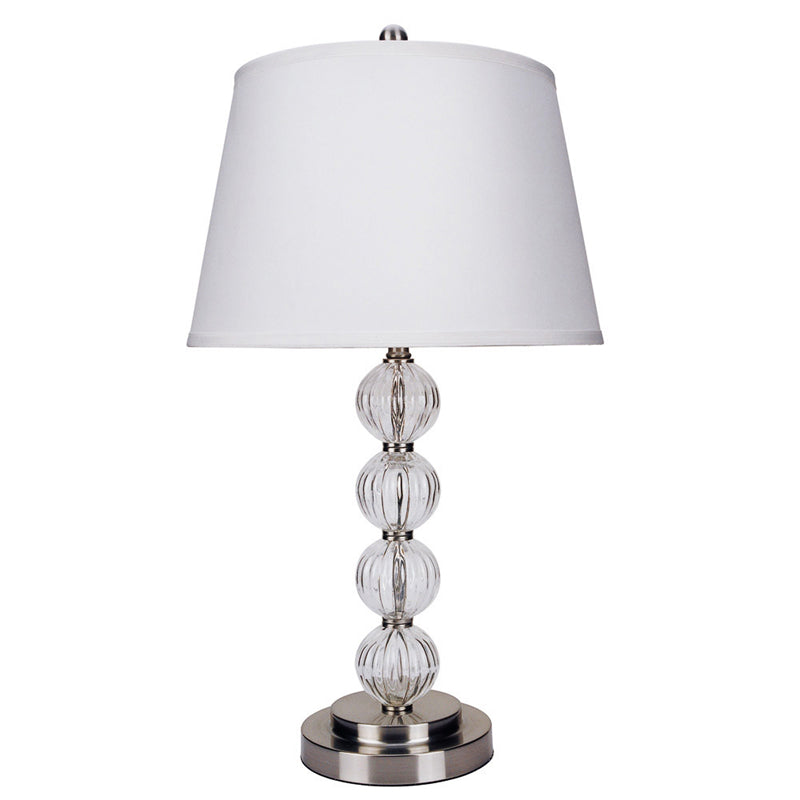 Ore International 29"H Glass Table Lamp In Satin Nickel