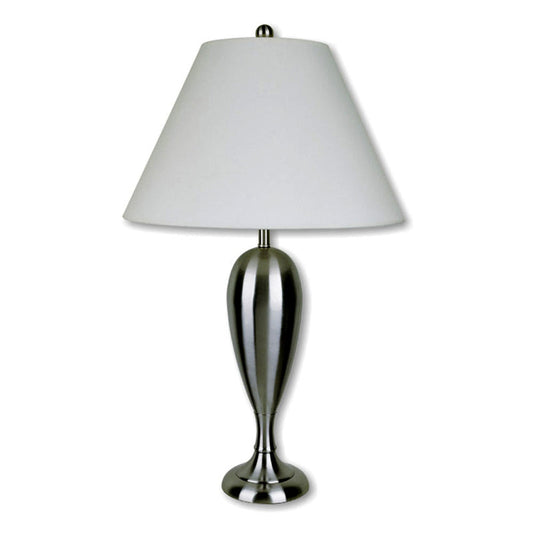 Ore International 29"H Metal Table Lamp In Satin Nickel