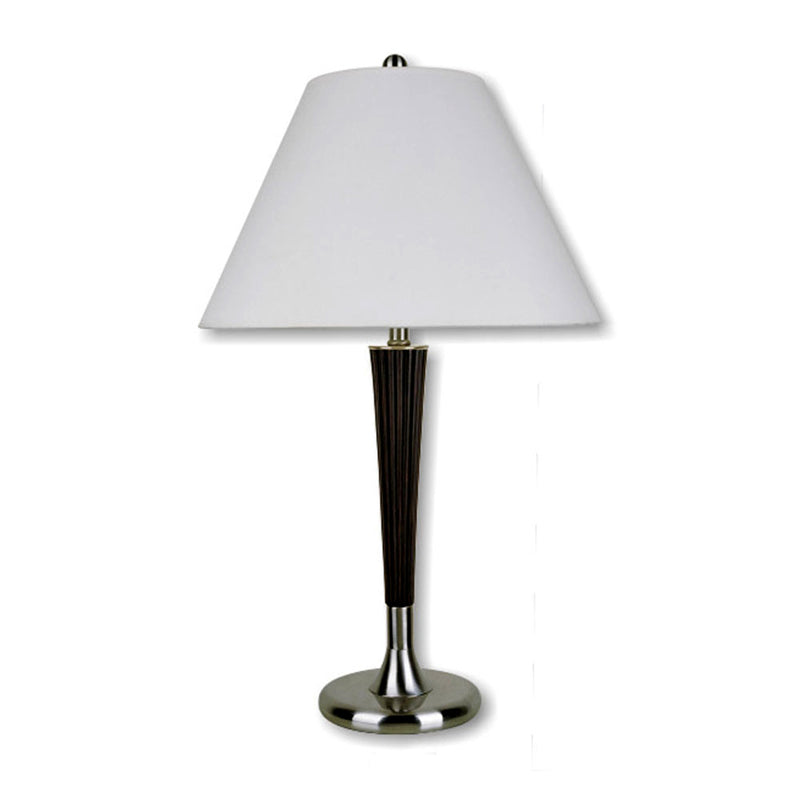 Ore International 29"H Table Lamp In Walnut & Brushed Silver