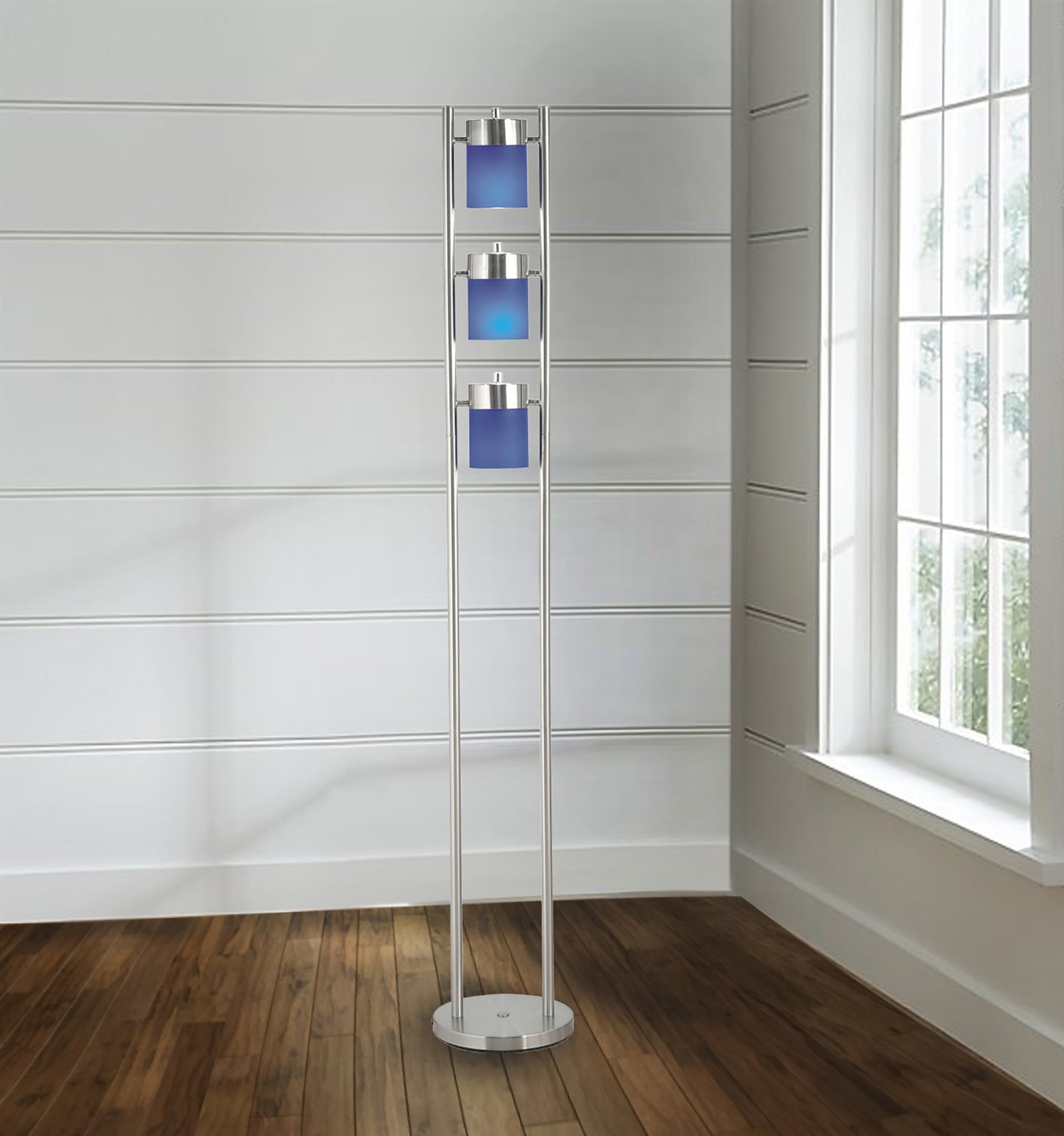 Ore International 3-Light Adjustable Floor Lamp In Blue