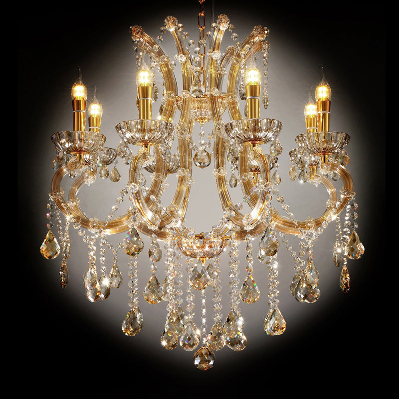 Ore International 30"H Gallant Cognac Crystal 8-Light LED Hardwired Chandelier