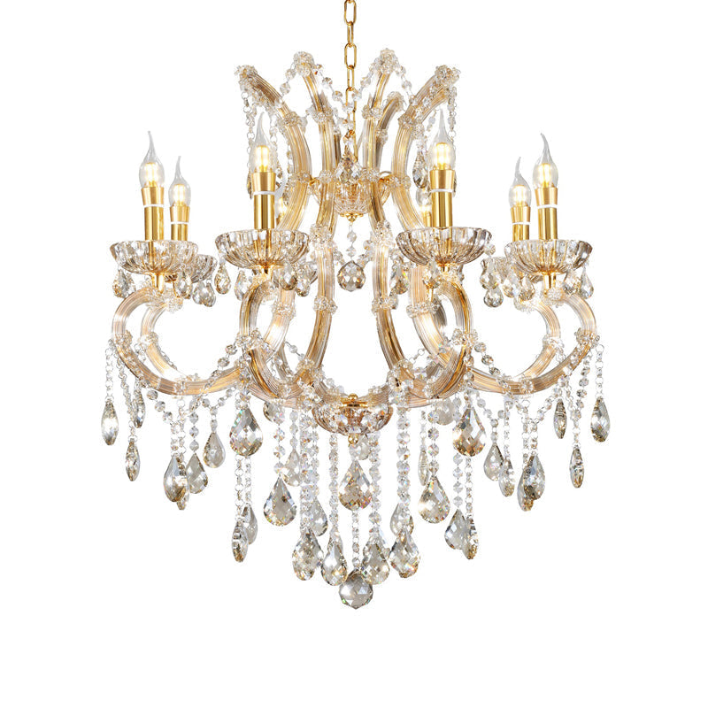 Ore International 30"H Gallant Cognac Crystal 8-Light LED Hardwired Chandelier