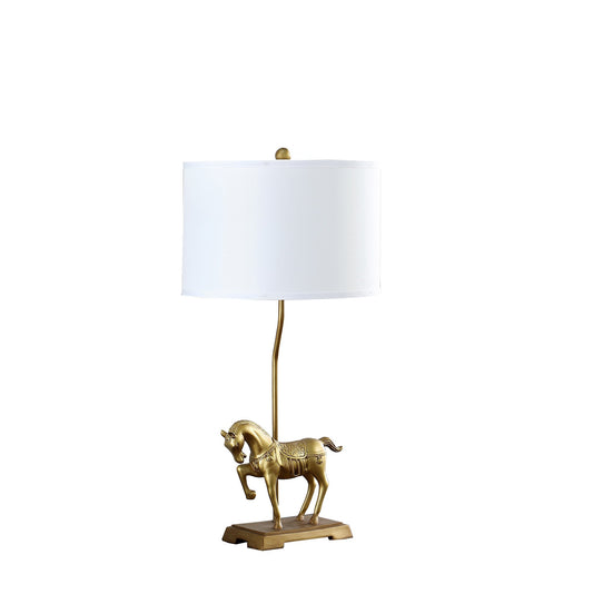 Ore International 30"H Gold Royal Stallion Horse Resin Table Lamp