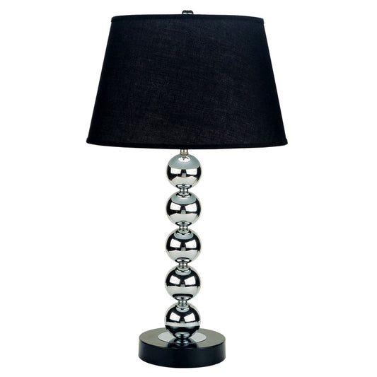 Ore International 30"H Metal Table Lamp In Black With A Shiny Chrome Base