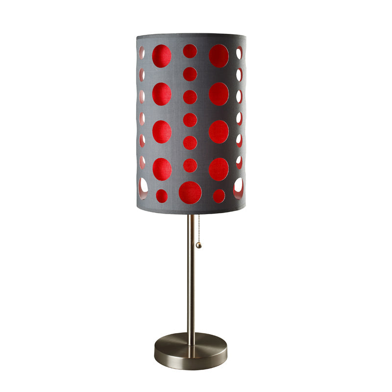 Ore International 30"H Modern Retro Gray & Red Table Lamp