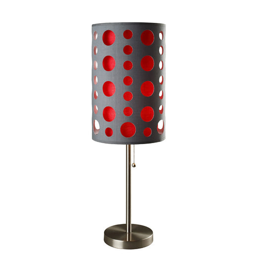 Ore International 30"H Modern Retro Gray & Red Table Lamp