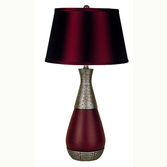 Ore International 30"H Unique Table Lamp In Burgundy