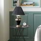 Ore International 32"H Gold Banded Black Metal Table Lamp