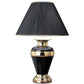 Ore International 32"H Gold Banded Black Metal Table Lamp