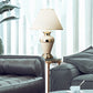Ore International 32"H Gold Banded Ivory Metal Table Lamp