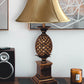 Ore International 32"H Pineapple Table Lamp In Antique Gold